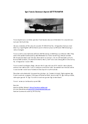 A preview of a PDF biography for Ayerst, Francis Donovan